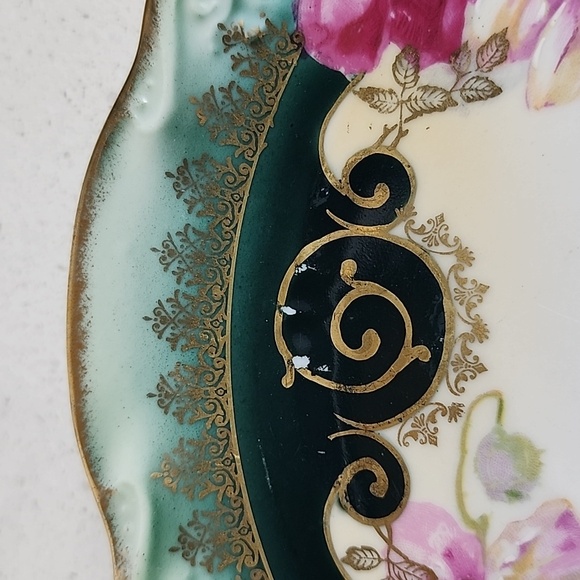 Early 1900's Plate Hand Painted Three Crown China numbered - Picture 6 of 8